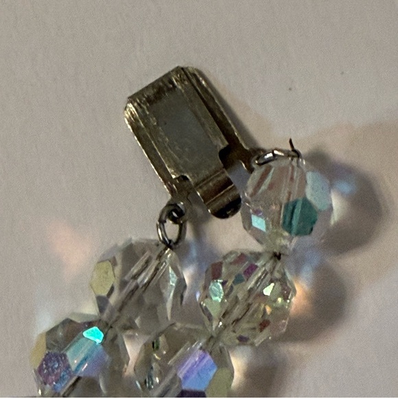BERGERE BRACELET 2 STRAND CRYSTAL AURORA BOREALIS VINTAGE SIGNED 7.5” RHINESTONE - Picture 8 of 9